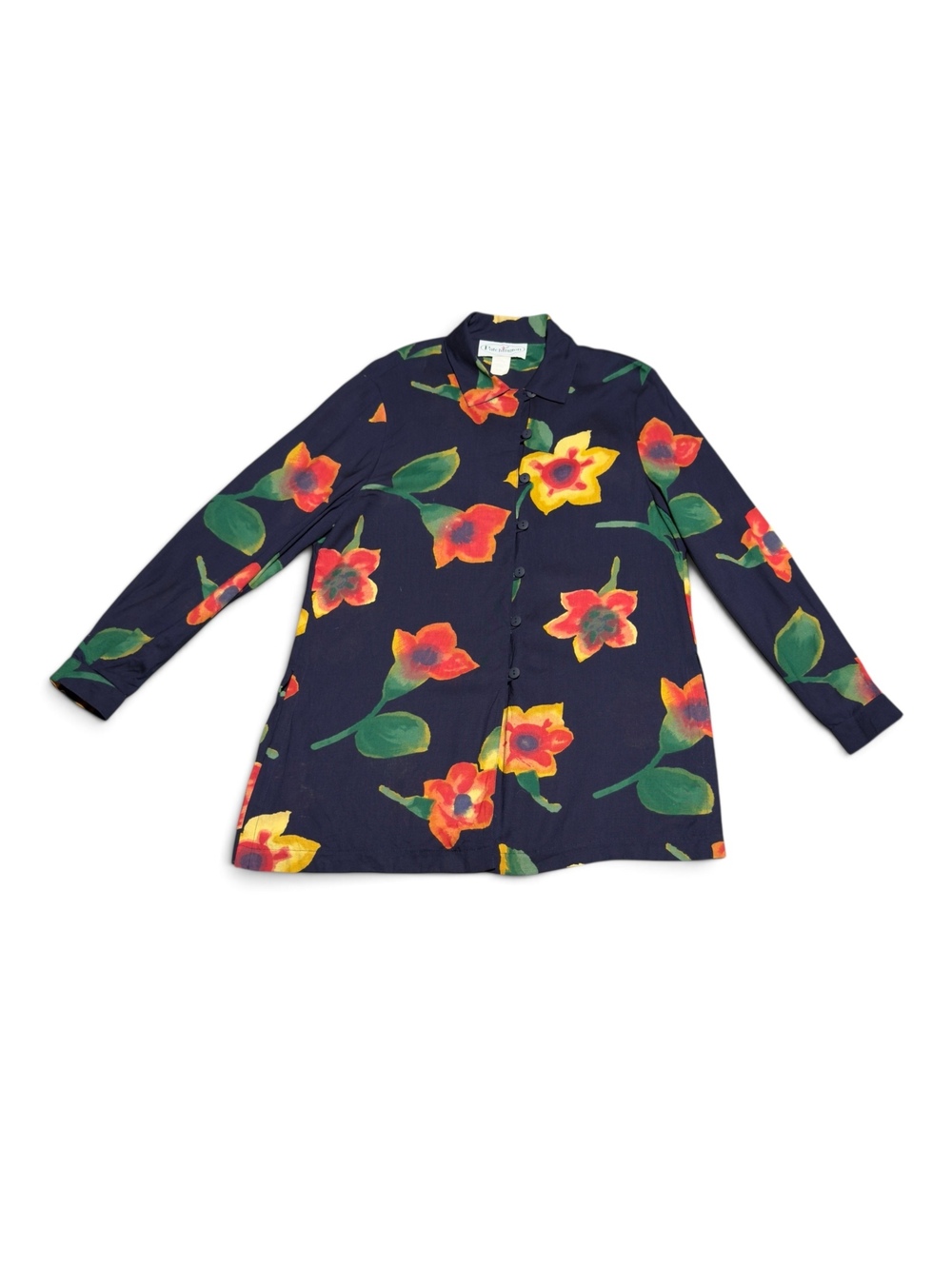 Vintage Patchington Rayon Floral Button-Up Shirt Medium